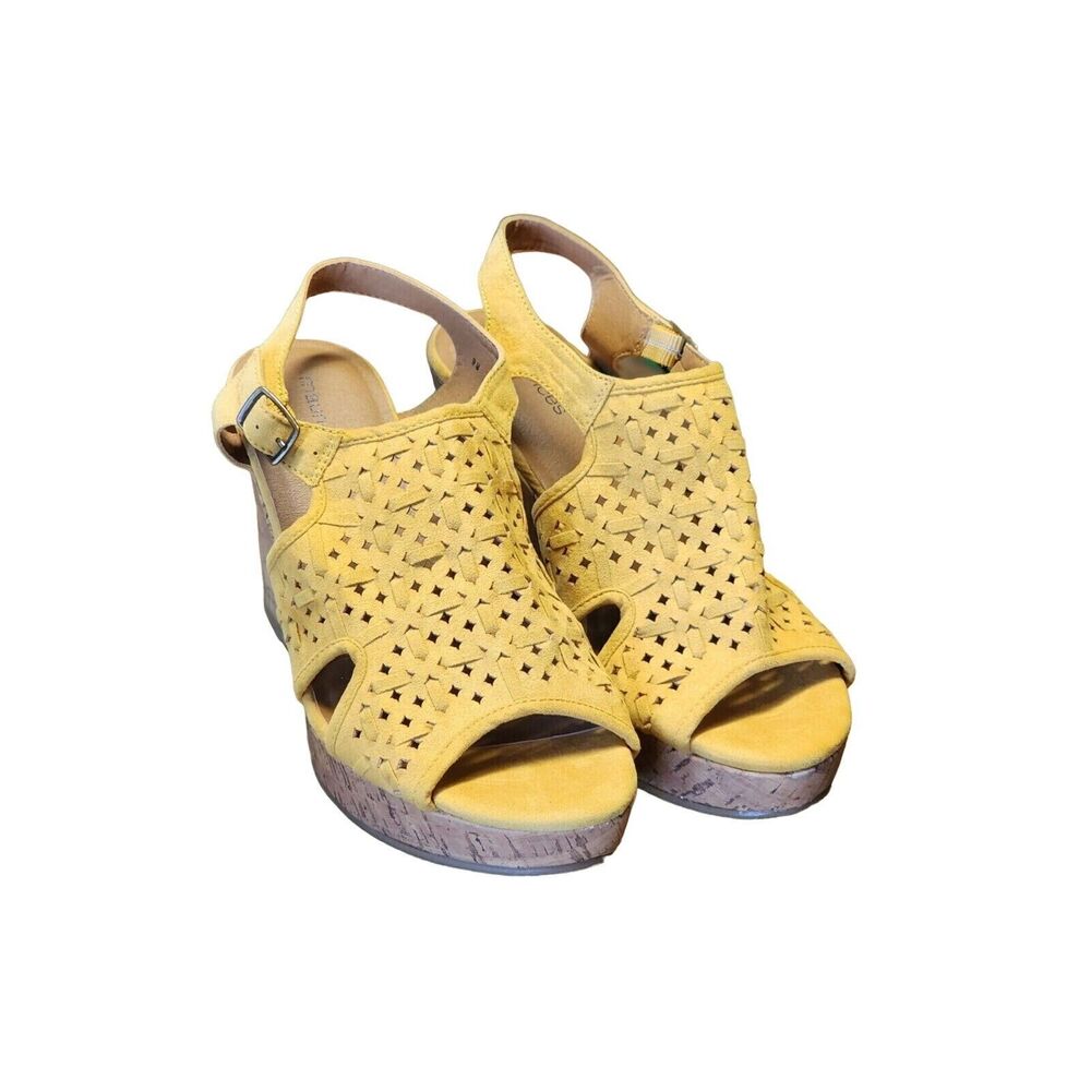 Maurices Women's Jessie Style Wedge Heels Mustard Yellow Size 9M
